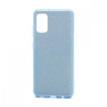 Чехол Fashion с блестками силикон-пластик для Samsung Galaxy A41 голубой