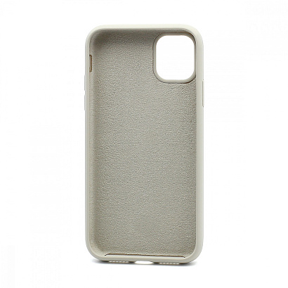 Чехол Silicone Case без лого для Apple iPhone 11/6.1 (полная защита) (010) светло серый