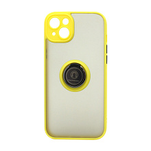 Чехол Shockproof Ring для Apple iPhone 14 Plus/6.7 (001) желто-черный