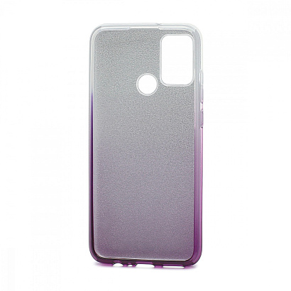 Чехол Fashion с блестками силикон-пластик для Huawei Honor 9A серебристо-фиолетовый