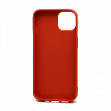 Чехол силиконовый с кожаной вставкой Leather Cover с лого для Apple iPhone 13/6.1 красный
