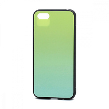 Чехол со стеклянной вставкой Gradient для Huawei Honor 7A/7S/Y5 2018 (003) зелено-голубой