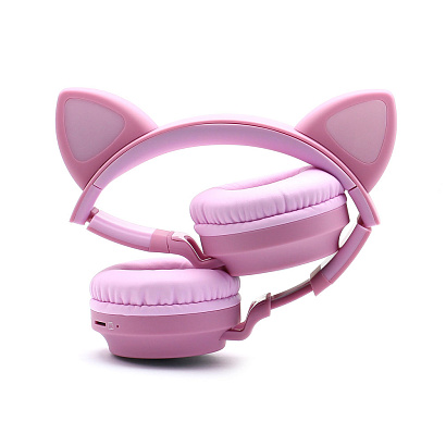Наушники полноразмерные Bluetooth HOCO W27 Cat Ear розовые
