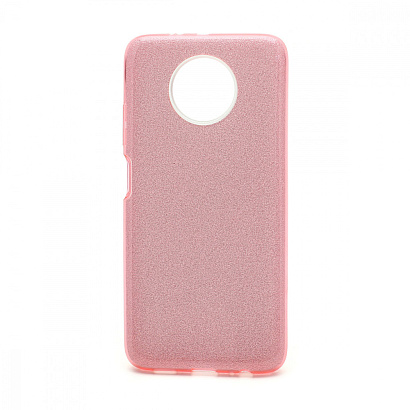 Чехол Fashion с блестками силикон-пластик для Xiaomi Redmi Note 9T розовый