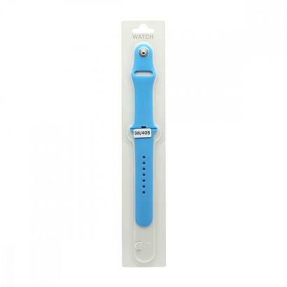 Силиконовый ремешoк для часов Apple Watch 38/40мм голубой (016) (S)