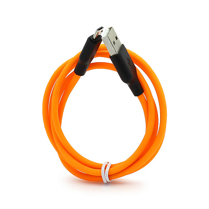 Кабель USB - Micro USB HOCO X21 "Plus Silicone" (2.4А, 100см) черно-оранжевый