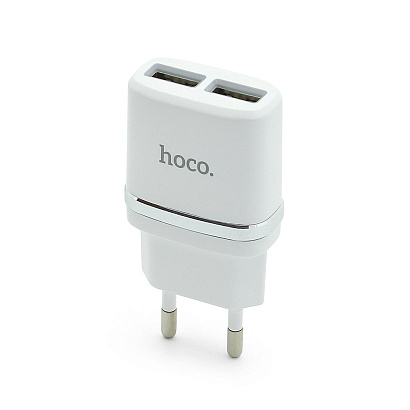 СЗУ с выходом USB Hoco C12 (2.4A/2USB) белое