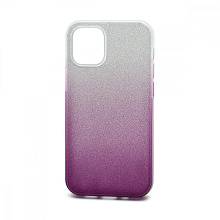 Чехол Fashion с блестками силикон-пластик для Apple iPhone 12 Mini/5.4 серебристо-фиолетовый
