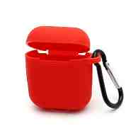 Чехол-кейс для наушников Pod Pocket силиконовый с карабином красный