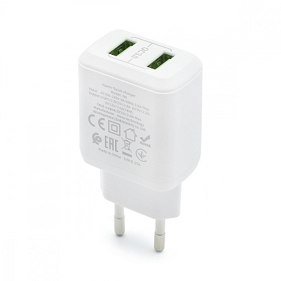 СЗУ с выходом USB Hoco N6 (3A/2USB/QC3.0/QC2.0/кабель Micro USB) белое