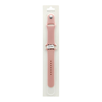 Силиконовый ремешoк для часов Apple Watch 42/44мм розовый (006) (S)