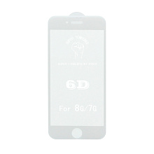Защитное стекло 6D Premium для Apple iPhone 7/8/SE 2020 белое тех. пак