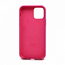 Чехол Silicone Case с лого для Apple iPhone 12/12 Pro/6.1 (полная защита) (054) темно розовый