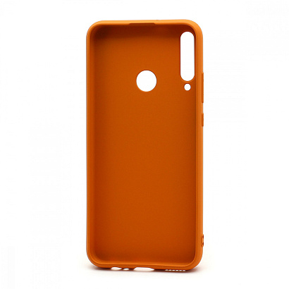 Чехол силиконовый с кожаной вставкой Leather Cover для Huawei Honor 9C/P40 Lite E оранжевый