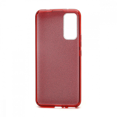 Чехол Fashion с блестками силикон-пластик для Huawei Honor 30 красный