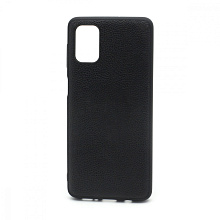 Чехол силиконовый с кожаной вставкой Leather Cover для Samsung Galaxy M51 черный