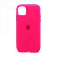 Чехол Silicone Case с лого для Apple iPhone 11/6.1 (полная защита) (047) ярко розовый