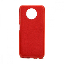 Чехол Fashion с блестками силикон-пластик для Xiaomi Redmi Note 9T красный