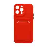 Чехол с кармашком и цветными кнопками для Apple iPhone 14 Pro Max/6.7 (010) красный