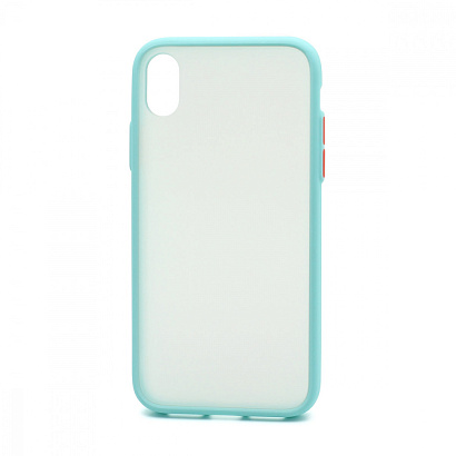 Чехол Shockproof Lite силикон-пластик для Apple iPhone XR голубо-оранжевый