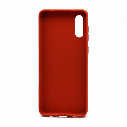 Чехол силиконовый с кожаной вставкой Leather Cover для Samsung Galaxy A02/M02 красный
