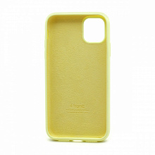 Чехол Silicone Case с лого для Apple iPhone 11/6.1 (полная защита) (051) светло желтый