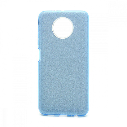 Чехол Fashion с блестками силикон-пластик для Xiaomi Redmi Note 9T голубой