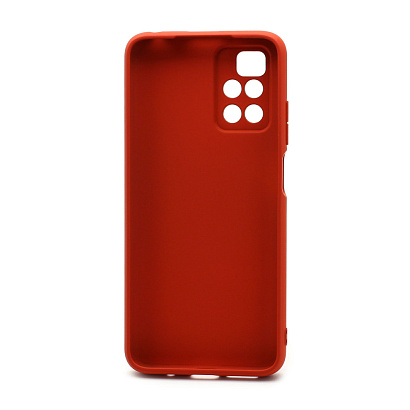 Чехол силиконовый с кожаной вставкой Leather Cover для Xiaomi Redmi 10 красный