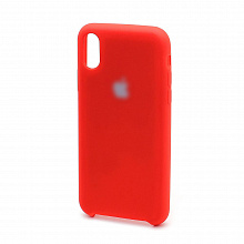 Чехол Silicone Cover Сolor с лого для Apple iPhone X красный
