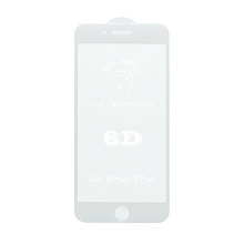Защитное стекло 6D Premium для Apple iPhone 7 Plus/8 Plus белое тех. пак