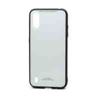 Чехол со стеклянной вставкой без лого для Samsung Galaxy A01 белый