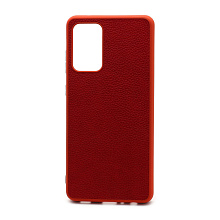 Чехол силиконовый с кожаной вставкой Leather Cover для Samsung Galaxy A72 красный