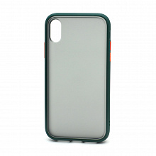 Чехол Shockproof силикон-пластик для Apple iPhone XR зелено-оранжевый