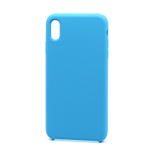Чехол Silicone Case без лого для Apple iPhone XS Max (016) голубой