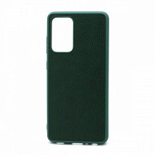 Чехол силиконовый с кожаной вставкой Leather Cover для Samsung Galaxy A52 зеленый