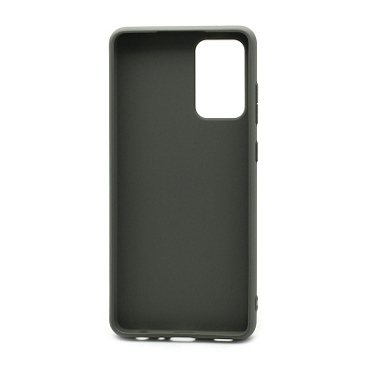 Чехол силиконовый с кожаной вставкой Leather Cover для Samsung Galaxy A72 серый