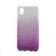 Чехол Fashion с блестками силикон-пластик для Samsung Galaxy A01 Core/M01 Core серебристо-фиолетовый