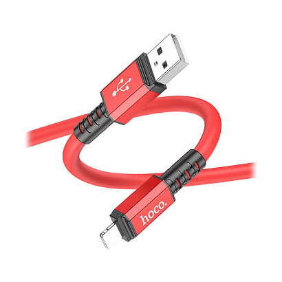 Кабель USB - Lightning HOCO X85 "Strength" (2.4А, 100см) красный