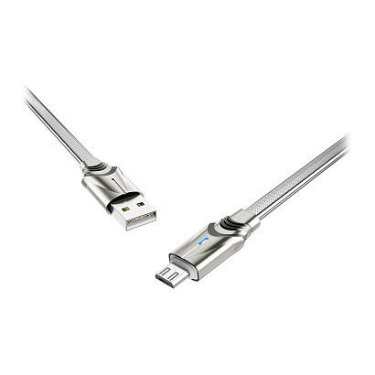 Кабель USB - Micro USB Borofone BU12 "Synergy" (2.4А, 120см) серебристый