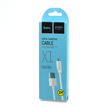 Кабель USB - Micro USB HOCO X1 "Rapid" (2.4А, 100см) белый