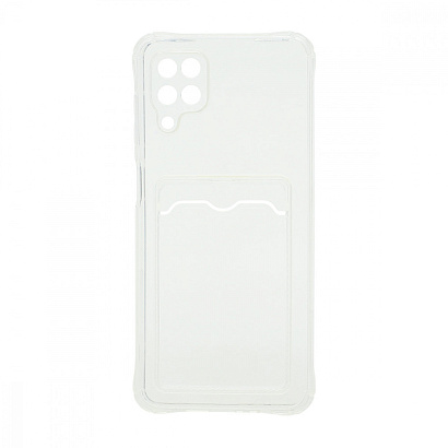 Чехол с кармашком для Samsung Galaxy A12/M12 прозрачный (001)