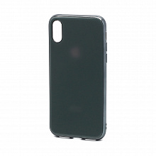 Чехол Silicone case Onyx с лого матовые для Apple iPhone X/XS темно зеленый