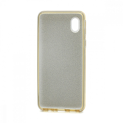 Чехол Fashion с блестками силикон-пластик для Samsung Galaxy A01 Core/M01 Core золотистый