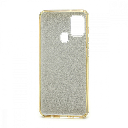 Чехол Fashion с блестками силикон-пластик для Samsung Galaxy A21S золотистый