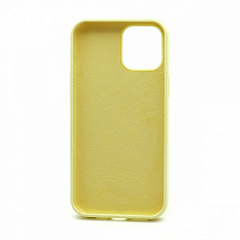 Чехол Silicone Case с лого для Apple iPhone 12 Pro Max/6.7 (полная защита) (051) светло желтый