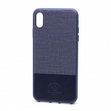 Чехол Santa Barbara (накладка/пластик-текстиль-кожа) для Apple iPhone XS Max синий