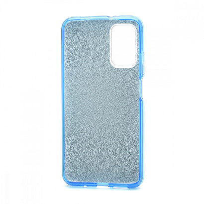Чехол Fashion с блестками силикон-пластик для Xiaomi Redmi 9T голубой