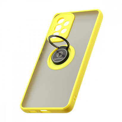 Чехол Shockproof Ring для Samsung Galaxy А53 (001) желто-черный