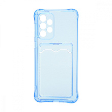 Чехол с кармашком для Samsung Galaxy A33 прозрачный (003) голубой