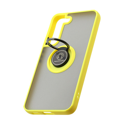 Чехол Shockproof Ring для Samsung Galaxy S22 (001) желто-черный
